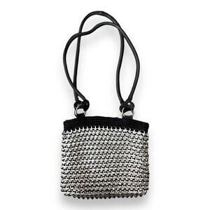 Women black bag. Made with Recycle coke can tops